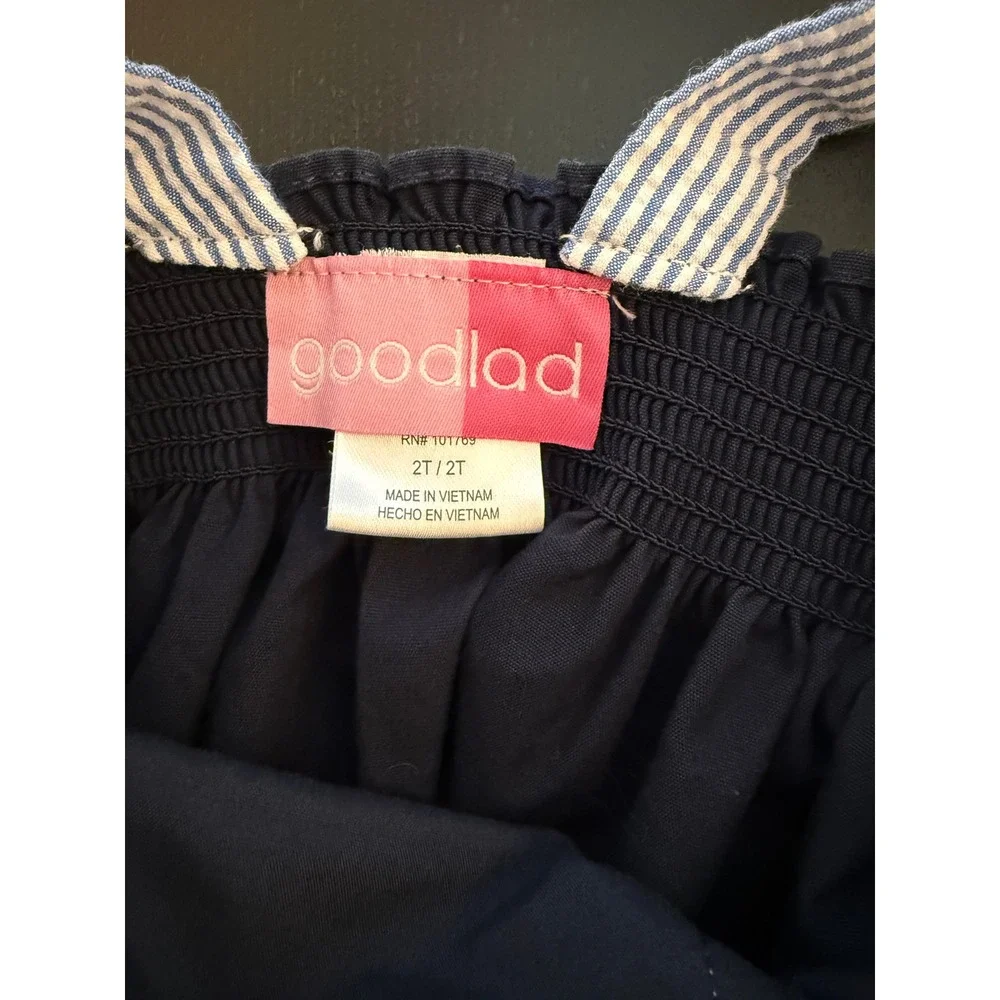 Goodlad Girls Crab Sundress Size 2T Toddler‎ Girls Navy Embroidered Sleeveless